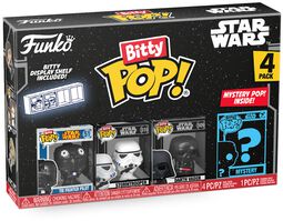 Balení 4 ks vinylových figurek Tie Fighter Pilot, Stormtrooper, Darth Vader + překvapení (Bitty Pop!), Star Wars, Funko Bitty Pop!
