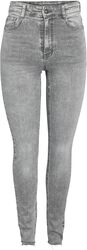 Skinny kalhoty NMSatty AZ373LG S s vysokým pásem a ustřiženými lemy, Noisy May, Džíny
