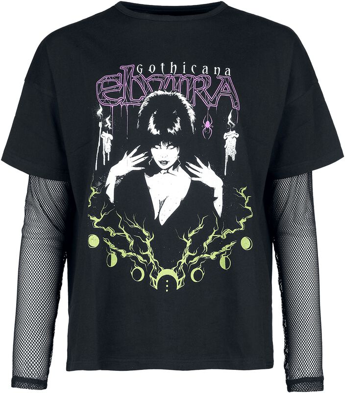 Tričko a tričko s dlouhými rukávy 2 v 1 Gothicana x Elvira
