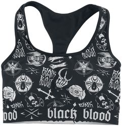 Bikini vršek s okultnými symboly, Black Blood by Gothicana, Vrchní díl bikin