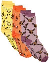 Ponožky Pikachu Charmander Eevee, Pokémon, Ponožky