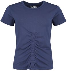 Modré tričko s řasením vpředu, Black Premium by EMP, Tričko
